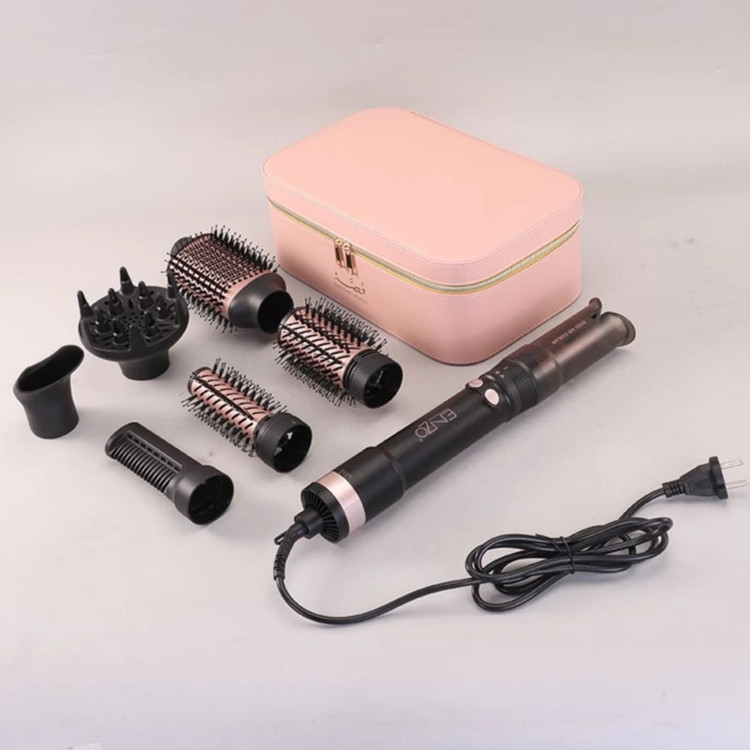 سشوار برس دار چرخشی انزو پروفیشینال مدل EN-760 7in1 با توان 1500 وات، موتور DC براشلس، تنظیمات دما و سرعت دو حالته، ت...