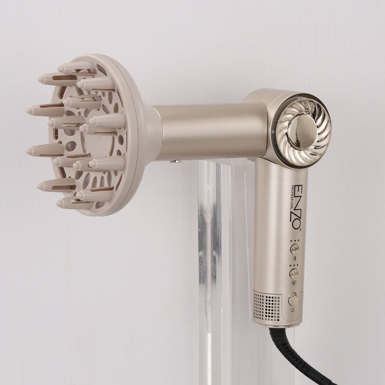 سشوار حرفه ای برس دار انزو پروفیشینال مدل EN-6208 با توان 1500 وات، موتور BLDC، تنظیم دما و سرعت سه حالته، 8 سری متنو...