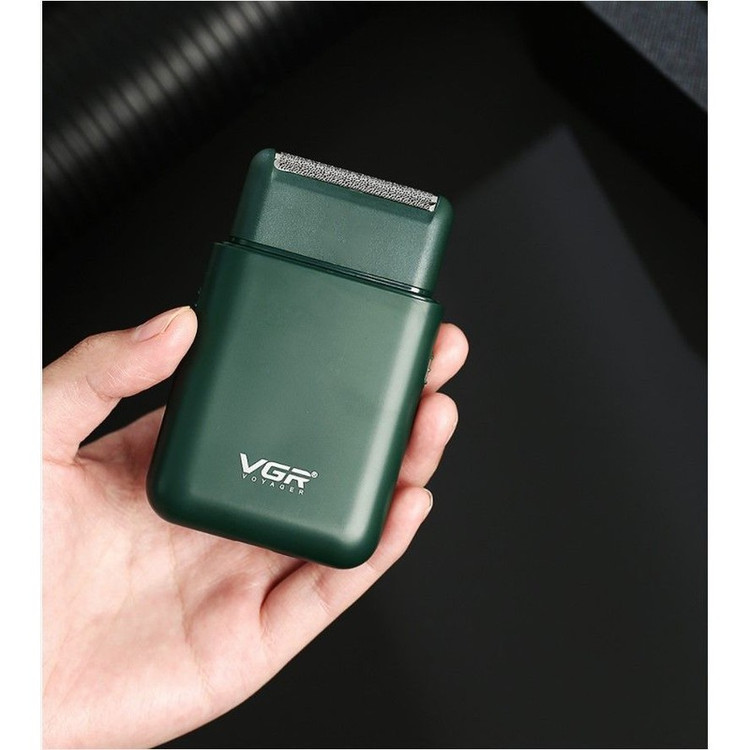 ماشین اصلاح موی صورت وی جی آر مدل V-390 با تیغه استیل ضد زنگ، تکنولوژی شیو فویلی، باتری قابل شارژ با 45 دقیقه زمان اس...