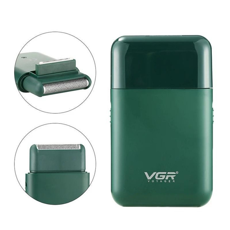 ماشین اصلاح موی صورت وی جی آر مدل V-390 با تیغه استیل ضد زنگ، تکنولوژی شیو فویلی، باتری قابل شارژ با 45 دقیقه زمان اس...