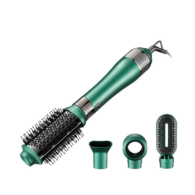 سشوار برس دار حالت دهنده 1000 وات وی جی ار مدل V-493، موتور DC، وزن 300 گرم، المنت سرامیک، دارای سری متمرکز کننده بار...