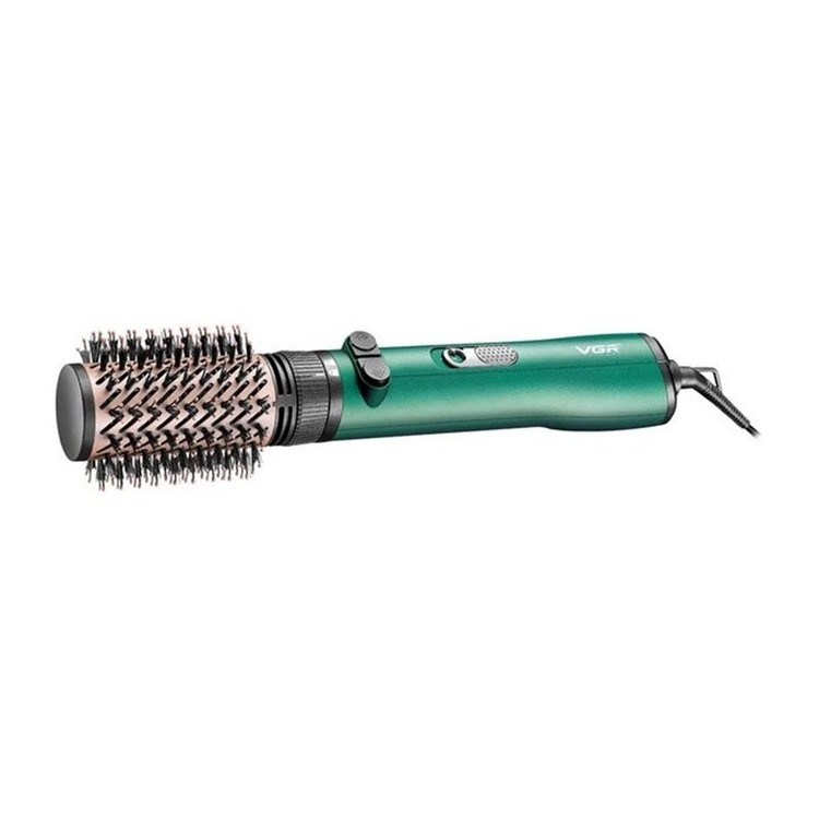 سشوار برس دار حالت دهنده 1000 وات وی جی ار مدل V-493، موتور DC، وزن 300 گرم، المنت سرامیک، دارای سری متمرکز کننده بار...