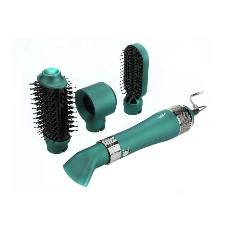 سشوار برس دار حالت دهنده 1000 وات وی جی ار مدل V-493، موتور DC، وزن 300 گرم، المنت سرامیک، دارای سری متمرکز کننده بار...