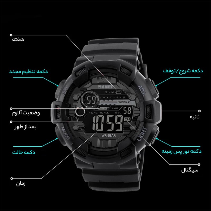 ساعت مچی دیجیتال مردانه اسکمی مدل 1243M-N2