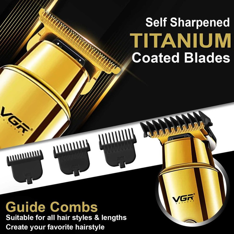 ماشین اصلاح موی سر و صورت وی جی آر مدل V-947 با تیغه استیل ضد زنگ، باتری لیتیوم یونی 2000 میلی آمپر، 500 دقیقه استفاد...