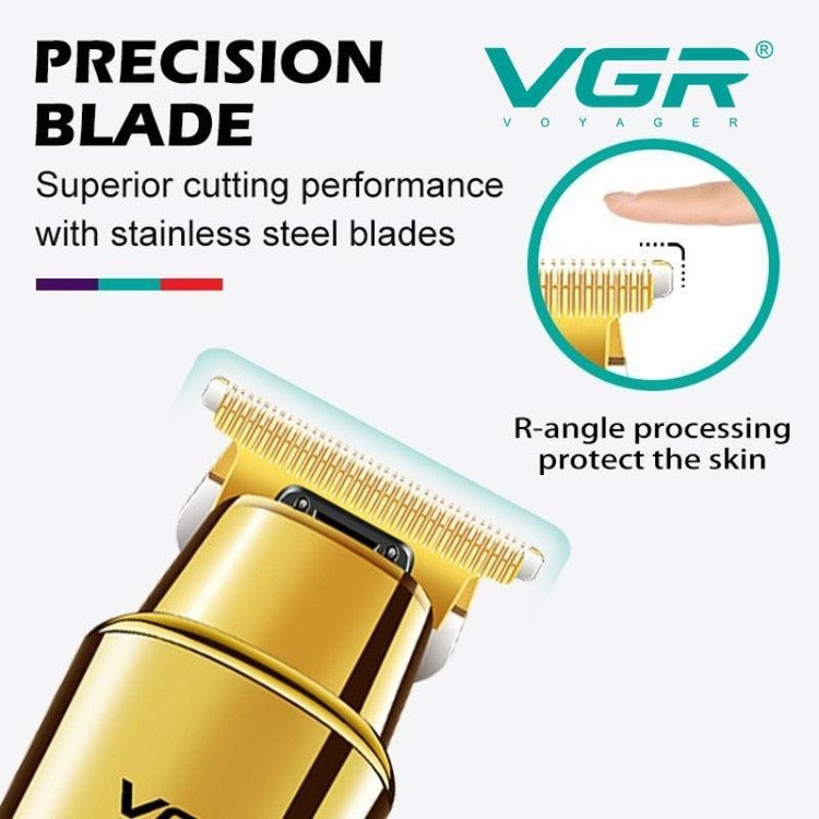 ماشین اصلاح موی سر و صورت وی جی آر مدل V-947 با تیغه استیل ضد زنگ، باتری لیتیوم یونی 2000 میلی آمپر، 500 دقیقه استفاد...