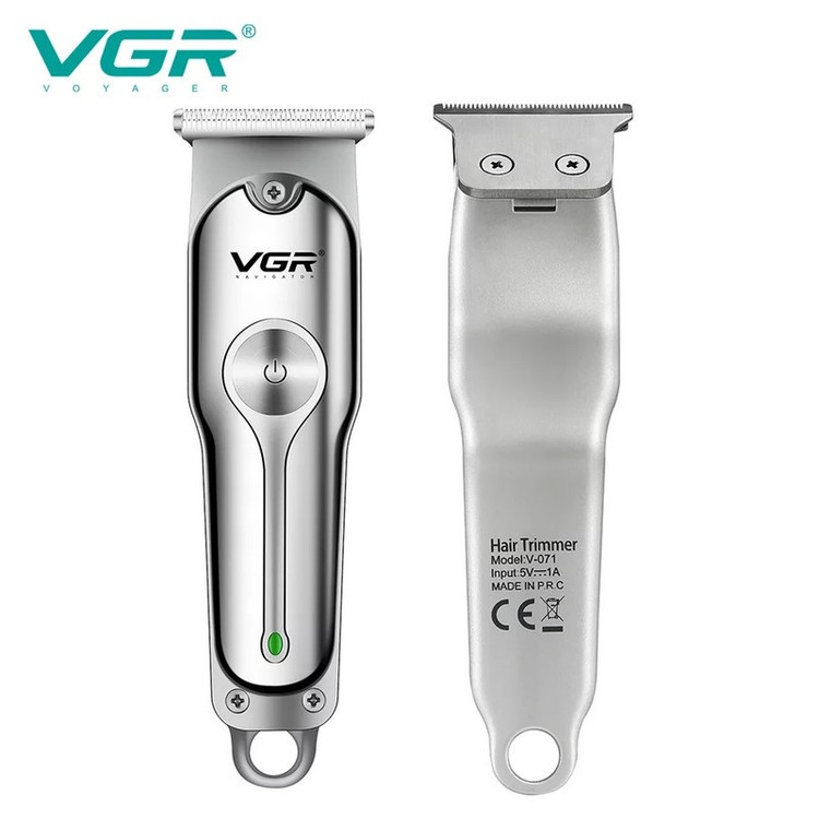 ماشین اصلاح موی سر و صورت وی جی ار مدل V-071 با تیغه دوار روکش الماس، موتور 8500 دور در دقیقه، باتری 600 میلی آمپر سا...