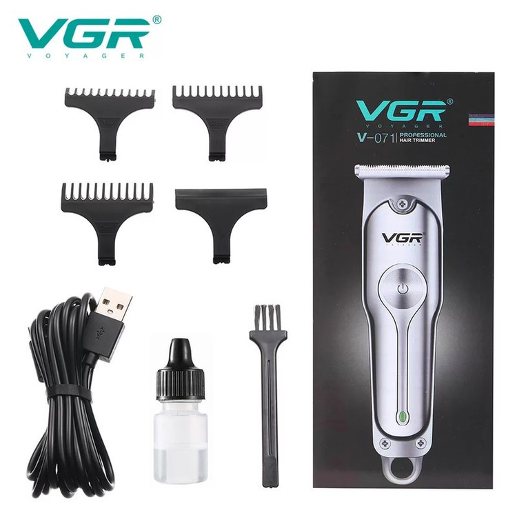 ماشین اصلاح موی سر و صورت وی جی ار مدل V-071 با تیغه دوار روکش الماس، موتور 8500 دور در دقیقه، باتری 600 میلی آمپر سا...