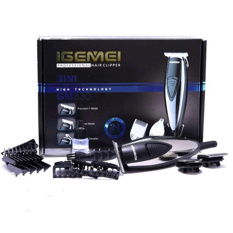 ماشین اصلاح موی صورت جیمی مدل GM830 با تیغه استیل ضد زنگ، برش مستقیم، قابلیت تنظیم سرعت، همراه 7 شانه اصلاح از 0.2 تا...
