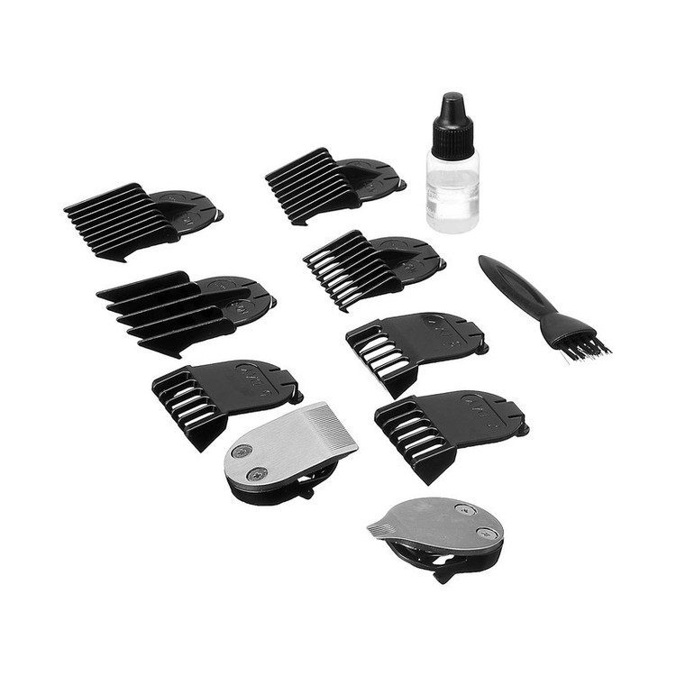 ماشین اصلاح موی صورت جیمی مدل GM830 با تیغه استیل ضد زنگ، برش مستقیم، قابلیت تنظیم سرعت، همراه 7 شانه اصلاح از 0.2 تا...