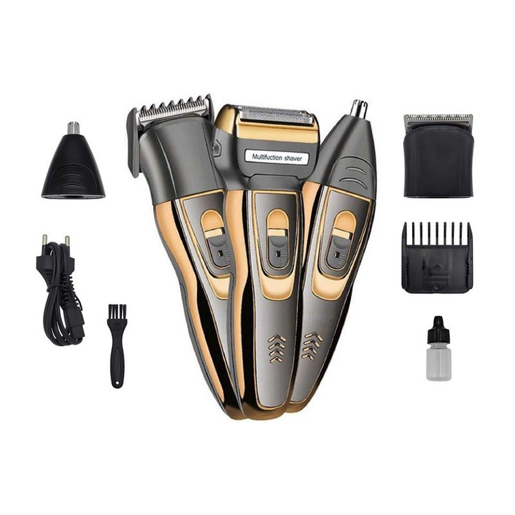 ماشین اصلاح صورت جیمی مدل GM-595 با تیغه استیل ضدزنگ، صفرزن فویلی، استفاده خشک و مرطوب، سری مو زن بینی و خط زن، شارژ ...
