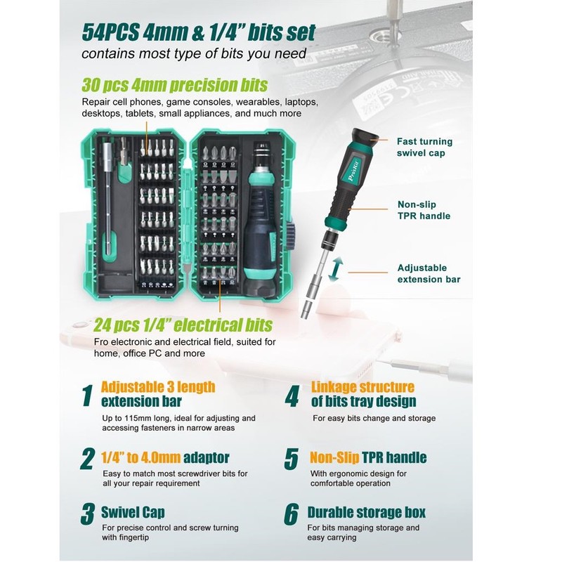 رابط سری پیچ گوشتی پروسکیت مدل SD-9857M بسته 57 عددی
