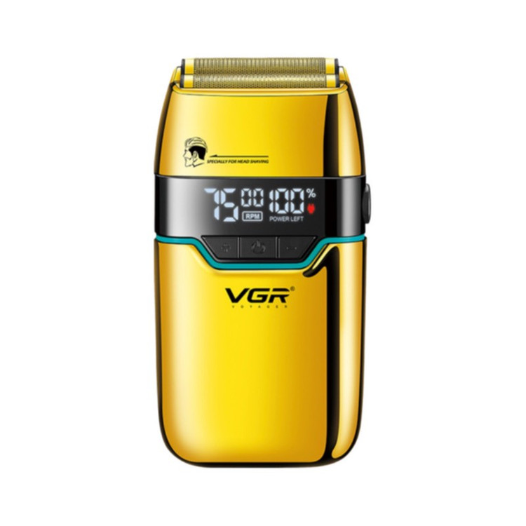 ماشین اصلاح موی صورت شارژی وی جی ار مدل V-350 با تیغه تیتانیوم، اصلاح صفر میلی متر، باتری لیتیومی 1200 میلی آمپر، نما...