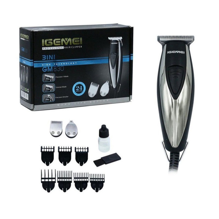 ماشین اصلاح موی سر و صورت جیمی مدل GM-830 با تیغه استیل ضد زنگ، برش مستقیم، قابلیت تنظیم سرعت، 7 شانه اصلاح از 0.2 تا...