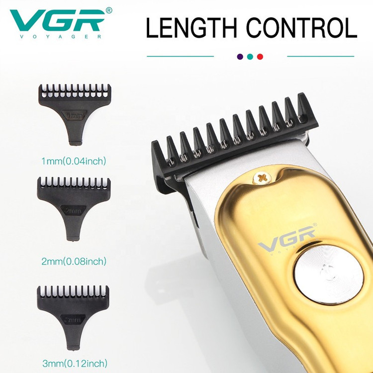 ماشین اصلاح موی سر و صورت وی جی ار مدل V-290 با تیغه استیل ضد زنگ، نمایشگر دیجیتال، قابلیت دو سرعته، منبع تغذیه برق و...