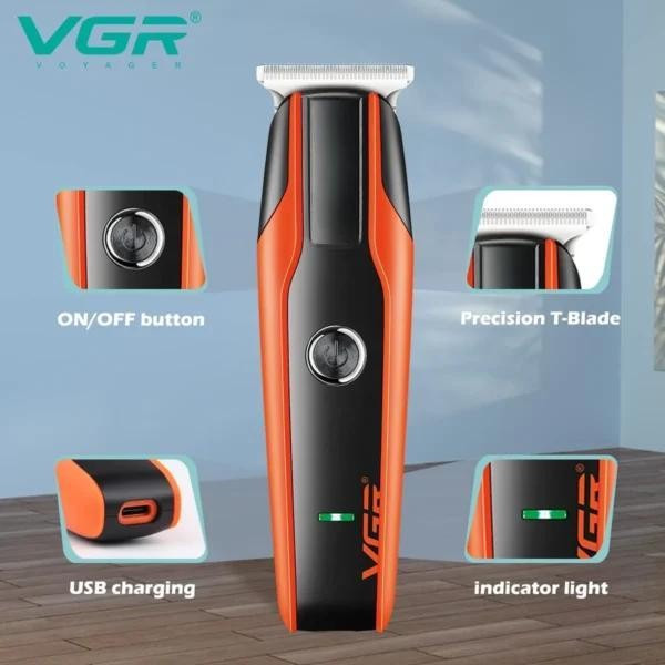 ماشین اصلاح موی سر و صورت وی جی آر مدل V-999 با تیغه استیل پیشرفته، اصلاح دقیق 0.01 میلی متر، استفاده خشک و مرطوب، با...