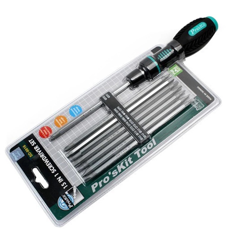 پیچ گوشتی و سری پیچ گوشتی پروسکیت مدل SD-9816 بسته 9 عددی