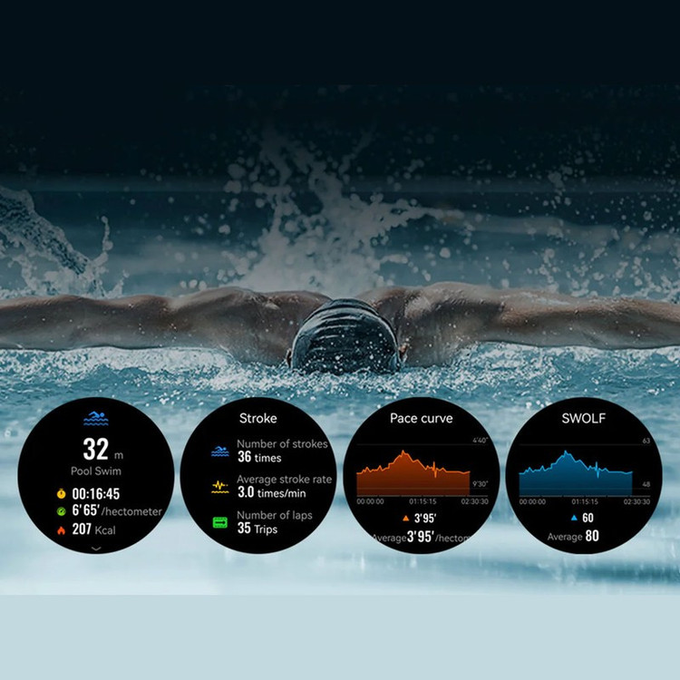 ساعت هوشمند میبرو مدل Lite 3 Pro بند چرمی، ضد آب، صفحه نمایش AMOLED، روشنایی 1000 نیتی، دارای قابلیت صفحه همیشه روشن،...