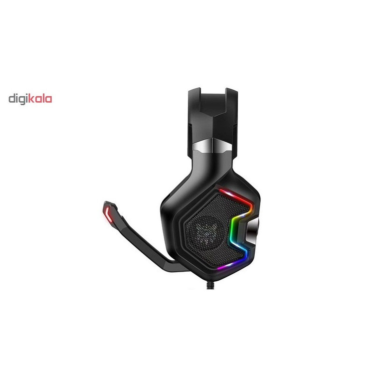 هدست گیمینگ اونیکوما مدل K10 Pro بدون قابلیت نویز کنسلینگ، جک 3.5 میلی متری، دارای نورپردازی RGB، کاپ های تهیه شده از...
