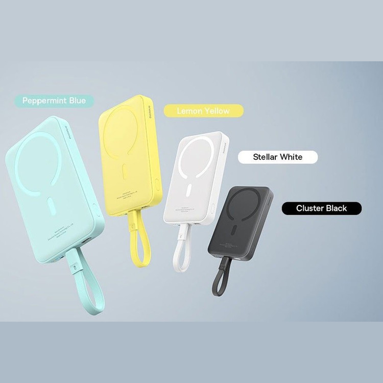پاوربانک بی سیم 30 وات باسئوس مدل Magnetic Mini ظرفیت 10000 میلی آمپر ساعت