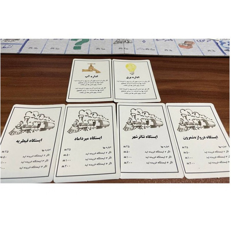بازی فکری مونوپولی تهران تخته ای، دو تا شش بازیکن، مناسب کودک و بزرگسال، درجه سختی آسان، با مهره پلاستیکی و فلزی، کار...