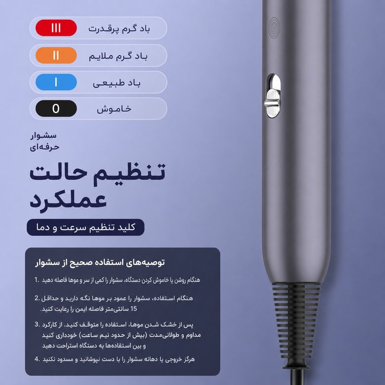 سشوار حرفه ای 2400 وات والر مدل 9066