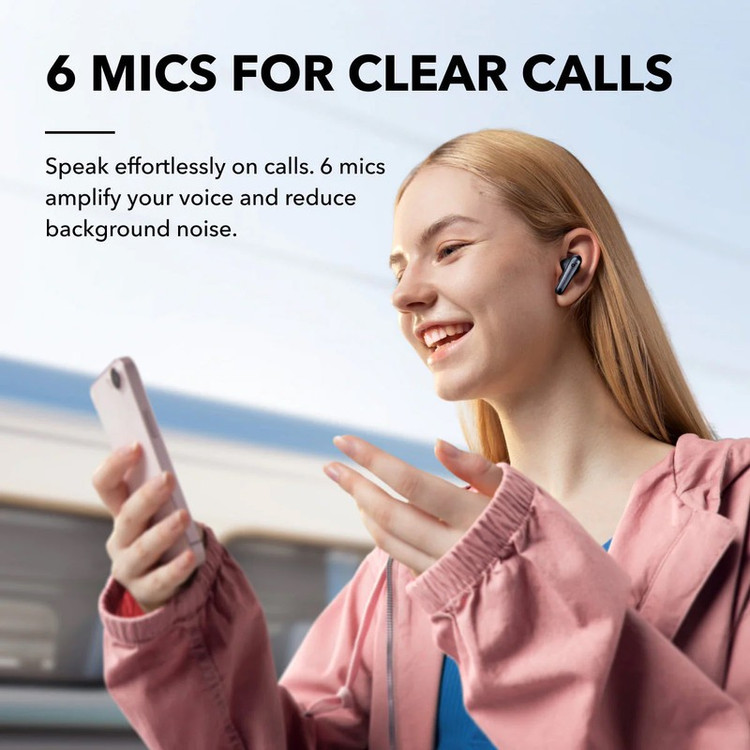 هدفون بلوتوثی انکر مدل Soundcore Liberty 4 NC با نویز کنسلینگ فعال (ANC)، درگاه شارژ USB Type-C، پشتیبانی از فرمان لم...