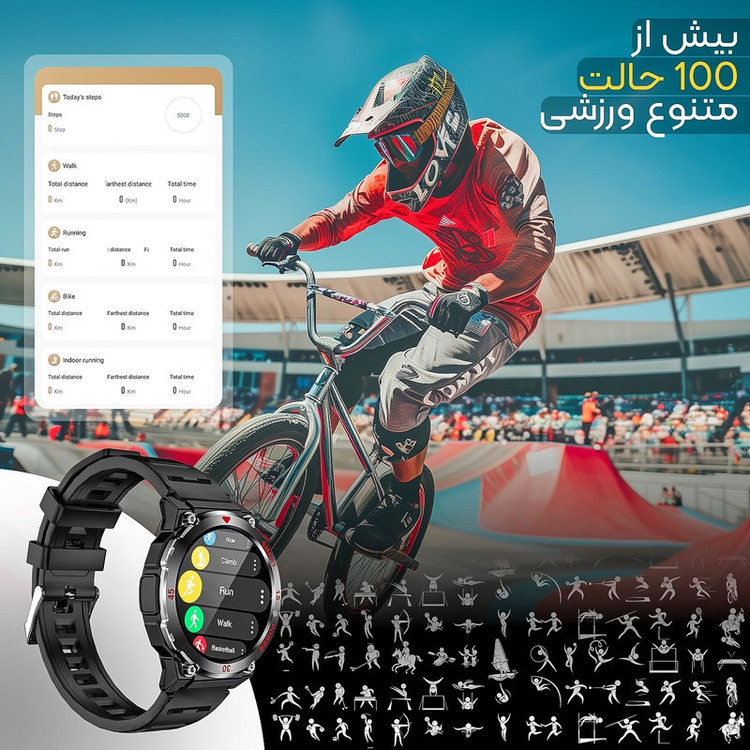ساعت هوشمند 48 میلی متری لونکس مدل C22ULTRA با بند سیلیکونی
