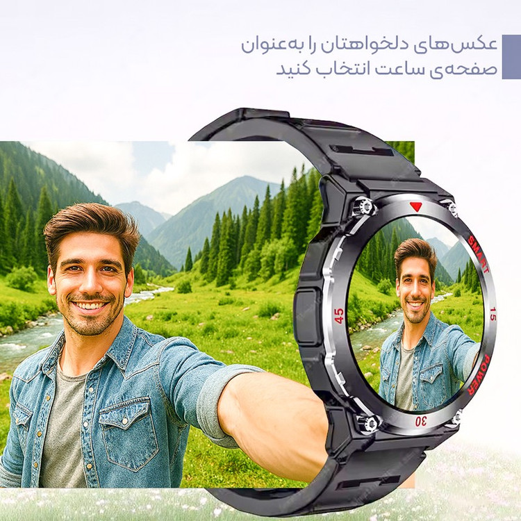 ساعت هوشمند 49 میلی متری لونکس مدل C 22 UItra بند سیلیکونی