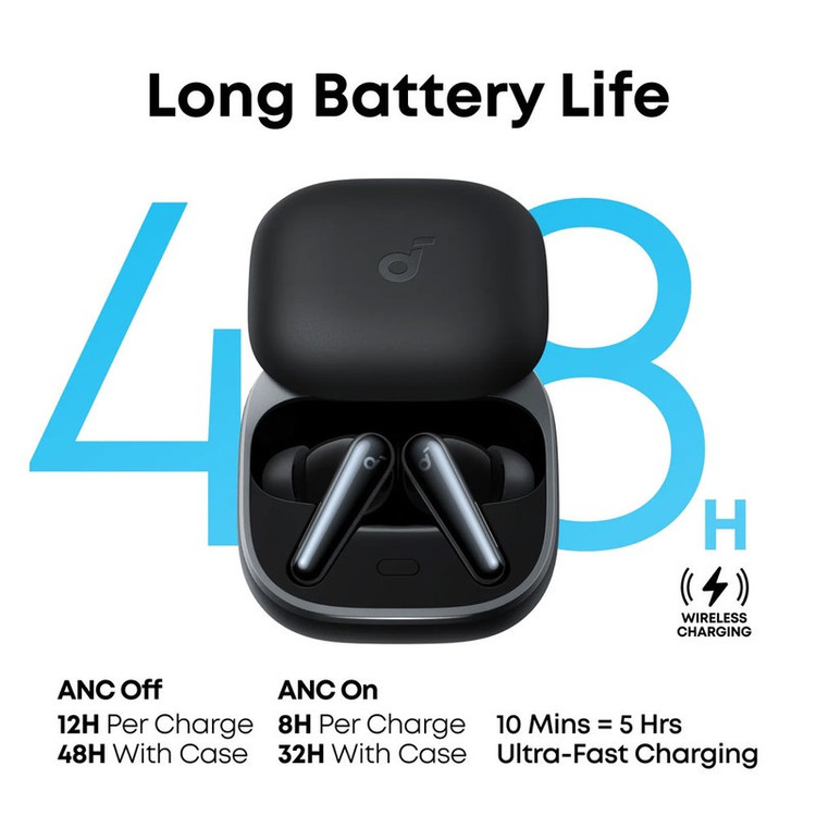 هدفون بلوتوثی انکر مدل Soundcore Liberty 5 با نویز کنسلینگ فعال (ANC)، درگاه شارژ USB Type-C، تا 30 ساعت زمان پخش موس...