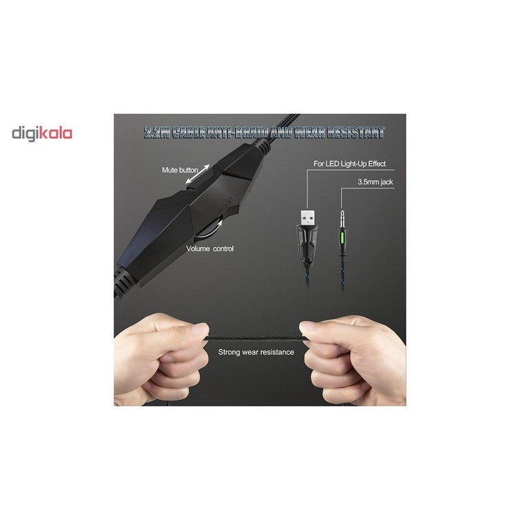 هدست گیمینگ اونیکوما مدل K19 بدون قابلیت نویز کنسلینگ، درگاه USB، دارای نورپردازی RGB، طراحی ارگونومیک، مقاوم در براب...