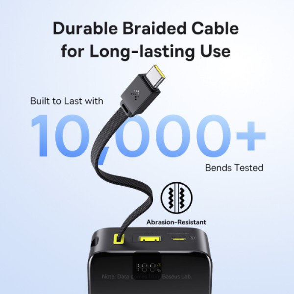 پاوربانک 22.5 وات بیسوس مدل ENERFILL PPBD2P-2020 ظرفیت 20000 میلی آمپر ساعت به همراه کابل USB-C