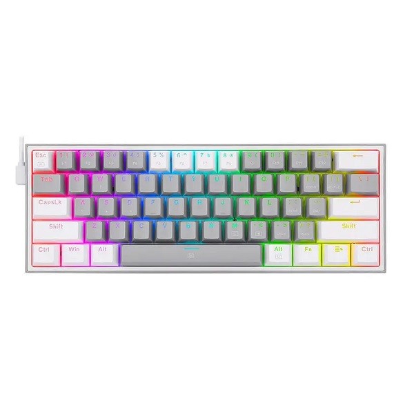 کیبورد مخصوص بازی ردراگون مدل FIZZ K617-GREY WHITE