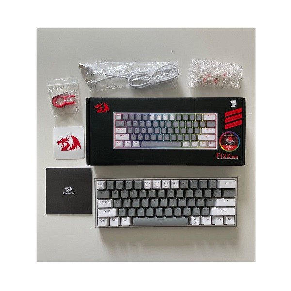 کیبورد مخصوص بازی ردراگون مدل FIZZ K617-GREY WHITE