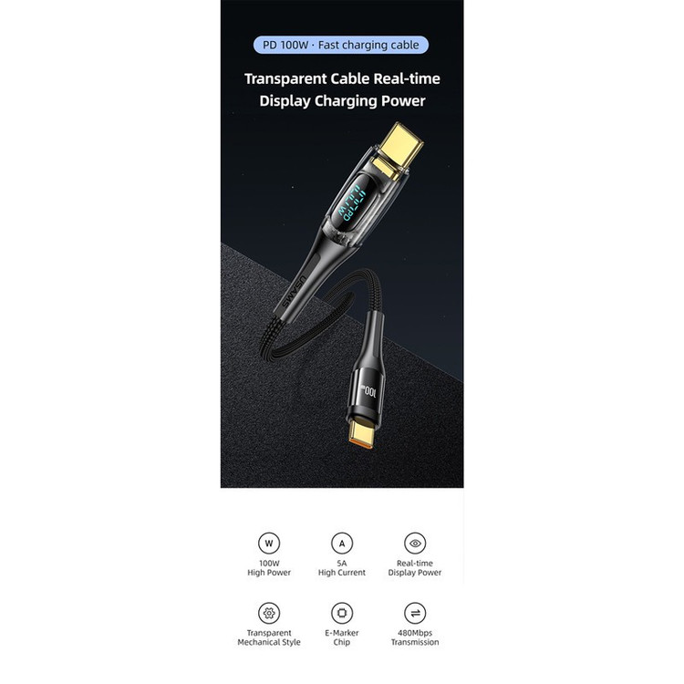 کابل تبدیل USB-C به USB-C یوسمز مدل Sj590 طول 1.2 متر