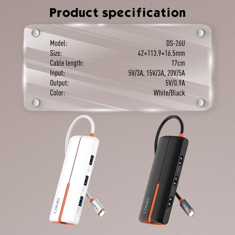 هاب 6 پورت USB-C الدینیو مدل DS-26U