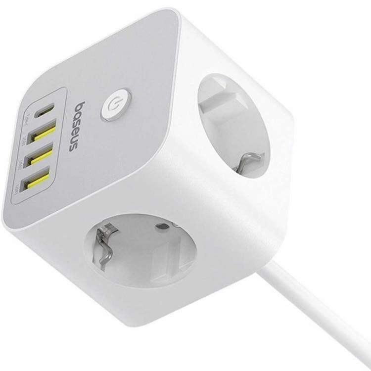 شارژر رومیزی 20 وات 4 پورت بیسوس مدل PowerCombo Cube 20w S321A