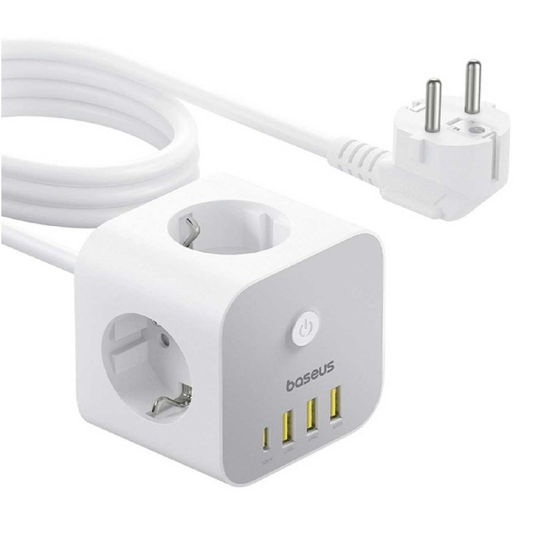 شارژر رومیزی 20 وات 4 پورت بیسوس مدل PowerCombo Cube 20w S321A
