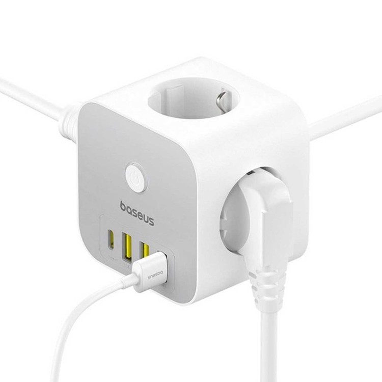 شارژر رومیزی 20 وات 4 پورت بیسوس مدل PowerCombo Cube 20w S321A