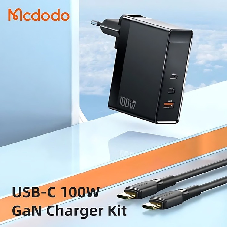 شارژر دیواری 100 وات مک دودو مدل CH-8105 Pro به همراه کابل تبدیل USB-C