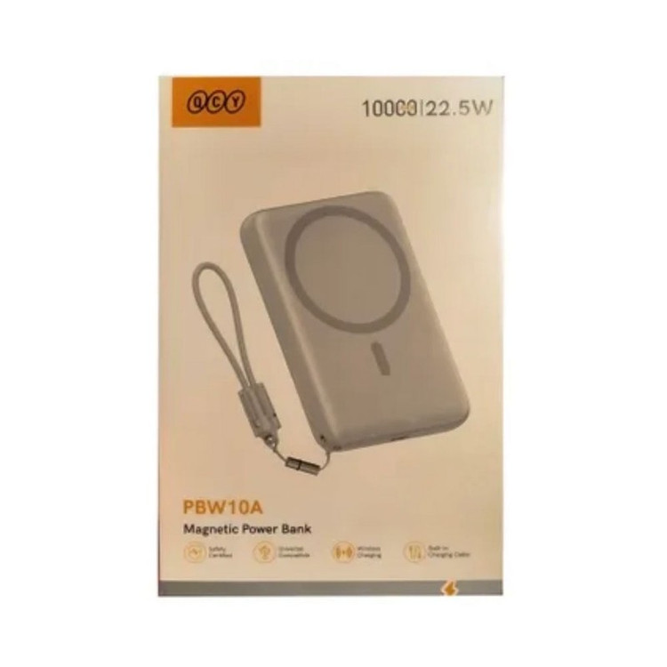 پاوربانک بی سیم 15 وات کیو سی وای مدل PBW10A ظرفیت 10000 میلی آمپرساعت