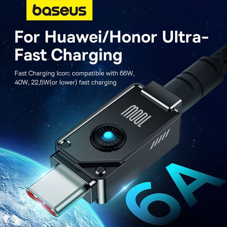 کابل تبدیل USB به USB-C بیسوس مدل Unbreakable Series 100W طول 1 متر