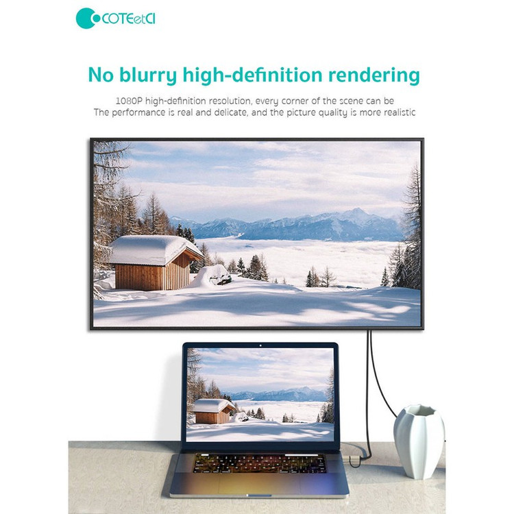 کابل تبدیل HDMI به USB-C MicroUSB کوتتسی مدل 33023 طول 2 متر