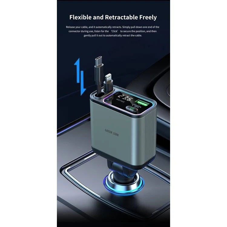 شارژر فندکی گرین لاین مدل Retractable