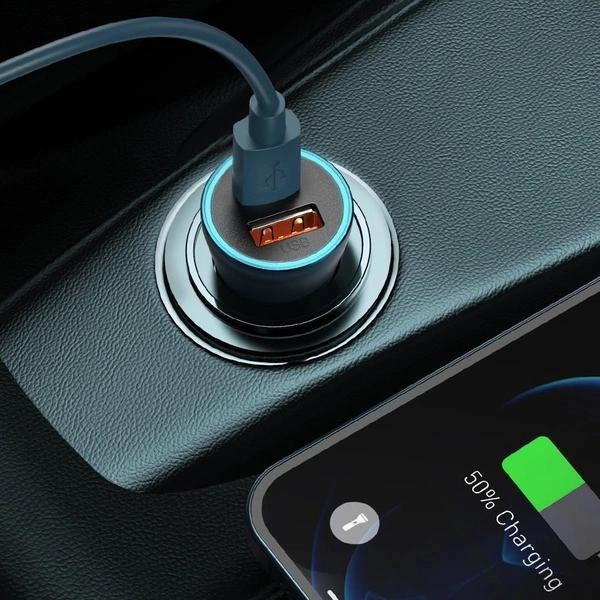 شارژر فندکی باسئوس مدل tzccjd-0g به همراه کابل تبدیل USB-C