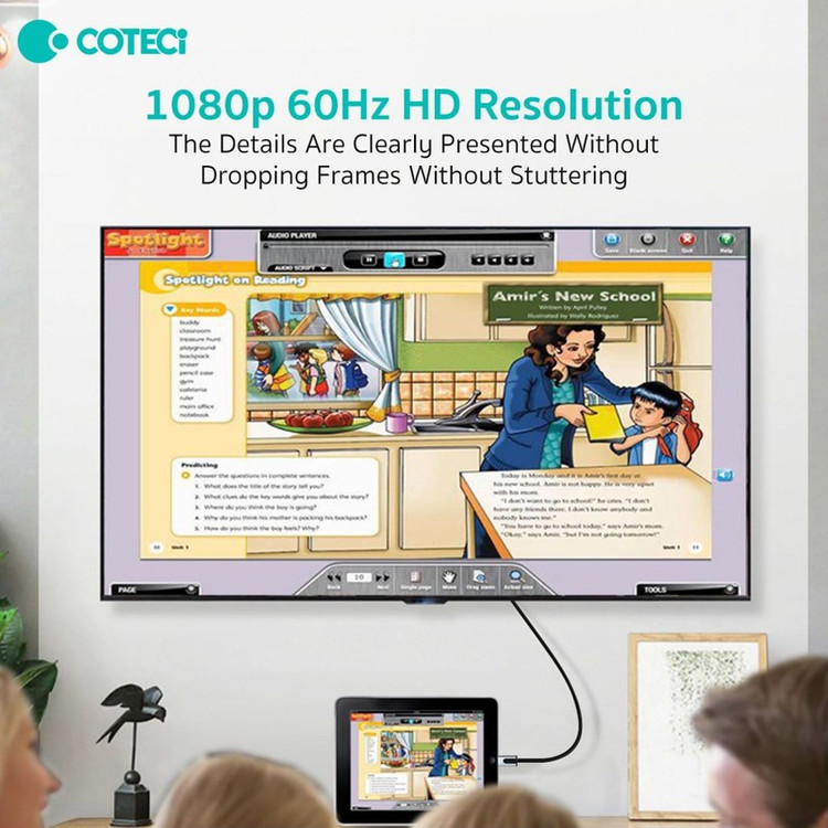 کابل تبدیل لایتنینگ به HDMI کوتسی مدل 33024 طول 1.8 متر