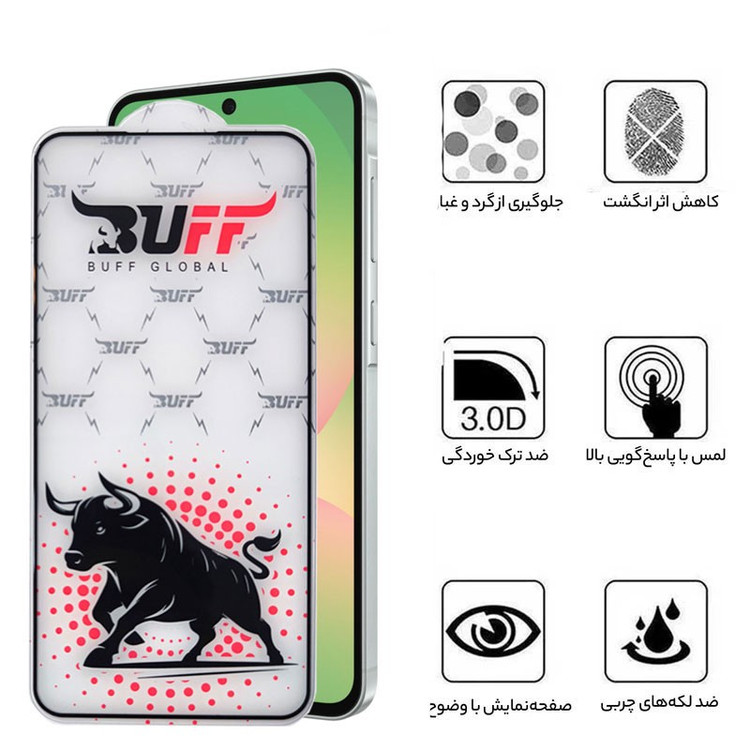 محافظ صفحه نمایش بوف مدل Black Fighter مناسب برای گوشی موبایل سامسونگ Galaxy A57 S25 Fe