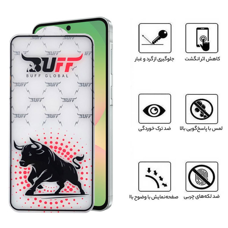محافظ صفحه نمایش بوف مدل Black Fighter مناسب برای گوشی موبایل سامسونگ Galaxy A57 S25 Fe