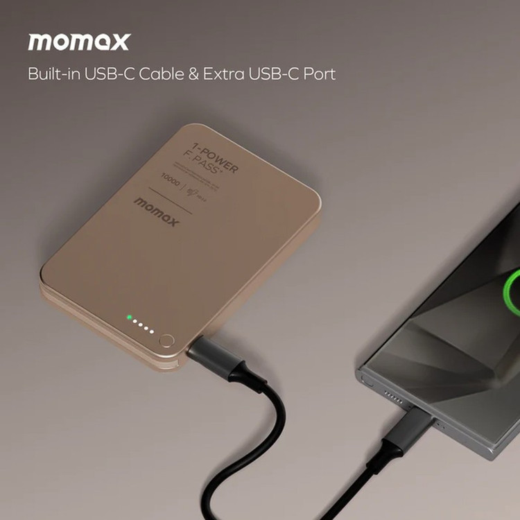 پاوربانک بی سیم 30 وات مومکس مدل IP158 ظرفیت 10000 میلی آمپرساعت