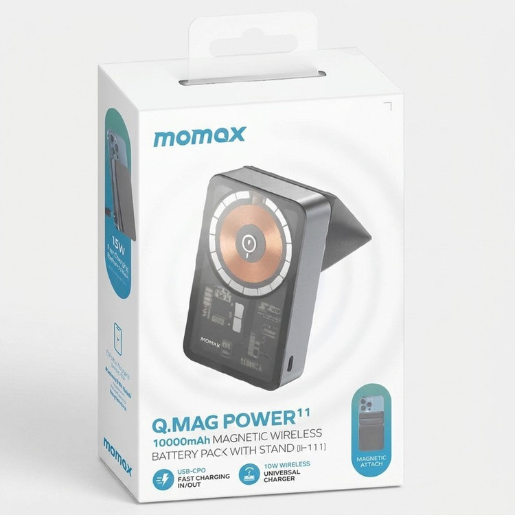 پاور بانک 20 وات مومکس مدل Q MAG POWER11 ظرفیت 10000 میلی آمپر ساعت به همراه کابل USB-C